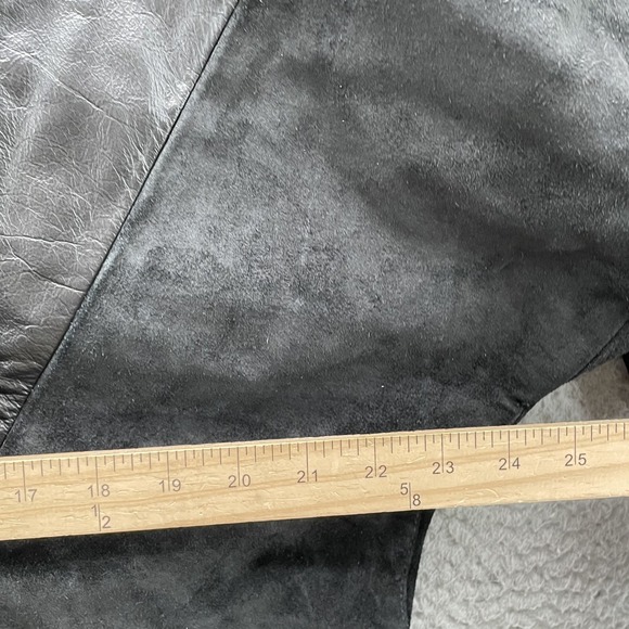 VTG Comint Genuine Suede Leather Jacket Womens Medium 80s Retro Patchwork Rocker - Picture 4 of 9